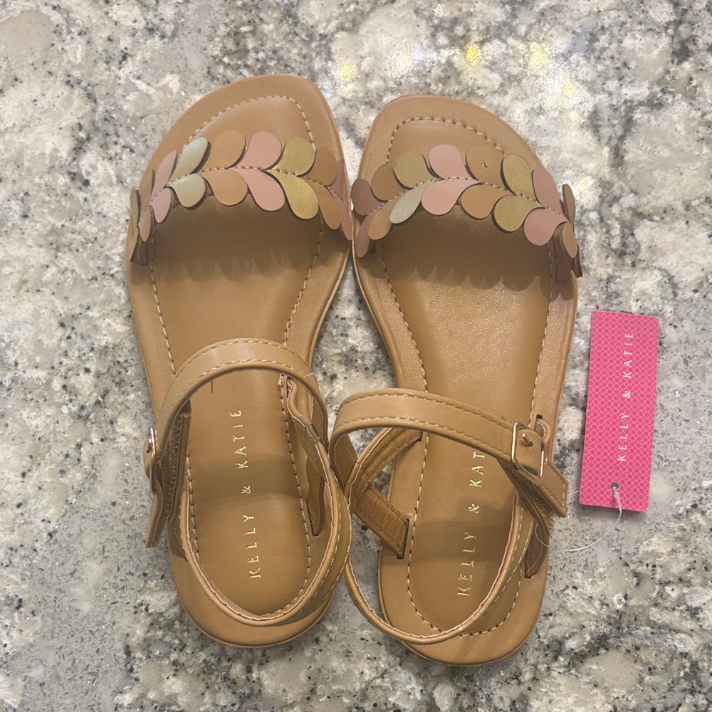 Kelly & Katie Kids Sandals with Pink and Gold Accents